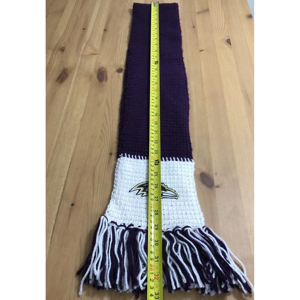 Baltimore Ravens Knit Scarf NFL Purple White Football